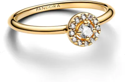 Immagine prodotto di Pandora Anello da donna in lega metallica esclusiva placcato oro 14k con zirconi trasparenti 163554C01, misura: 54
