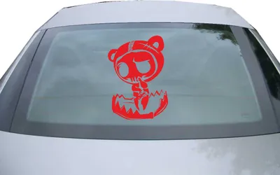 Produktbild von Indigos UG - Aufkleber Heckscheibe & Motorklappe DE6202 - rot - 600x428 mm - fear bear - Auto Scheiben Fenster Heckklappe Tuning Racing JDM - Die cut