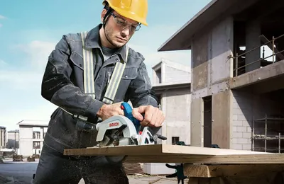 Produktbild von Bosch GKS 185-LI, Partikelbord, Holz, Schwarz, Blau, Grau, Bürstenlos, 16,5 cm, 5000 RPM, 5,7 cm