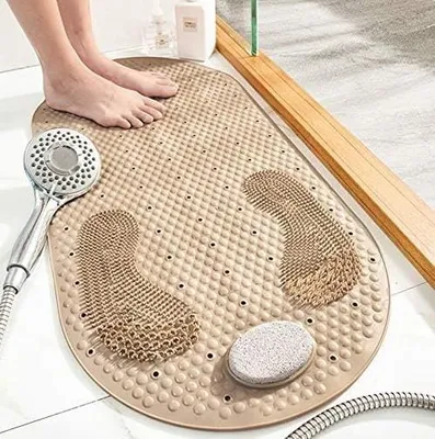 Obrázek produktu pro Protiskuzová podložka do sprchy s přísavkami, 40 x 80 cm, bílá