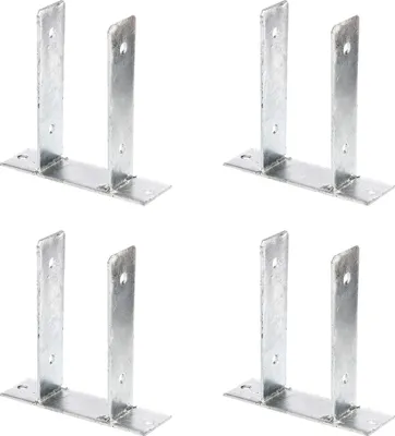 Immagine prodotto di Supporti per pali a U Alberts 4 pezzi, da avvitare, per pali in legno da 91 mm, altezza 200 mm, zincati a caldo