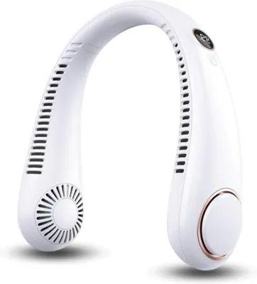 Obrázek produktu pro Přenosný ventilátor na krk, dobíjecí přes USB, nastavitelný, černý