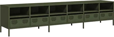 Produktbild von vidaXL TV-Schrank Olivgrün 202x39x43,5 cm Kaltgewalzter Stahl