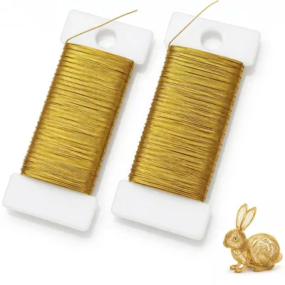 Basteldraht 0,3 mm x 100 m, gold, flexibel für DIY