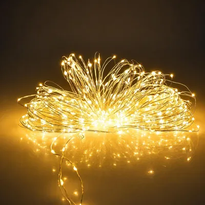 Micro-LED-Lichterkette, 300 LEDs, 30 m, 8 Lichtspiele, warmweiß