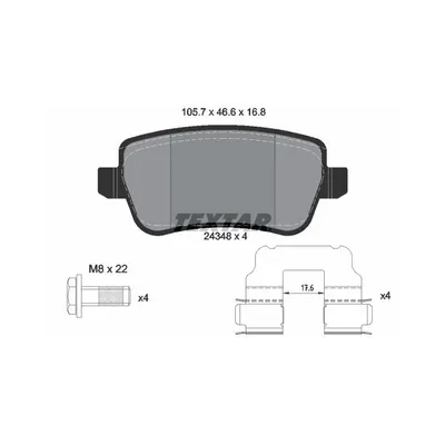 Produktbild von Textar Bremsbeläge hinten für Fiat Croma