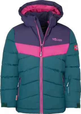 Produktbild von TROLLKIDS Gryllefjord warme Mädchen Skijacke mit abnehmbarer Kapuze grün 140