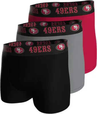 Produktbild von NFL San Francisco 49ers 3-Pack 95% Baumwolle Boxers |  Black/Grey/Red Size XXL Fanzone Artikel