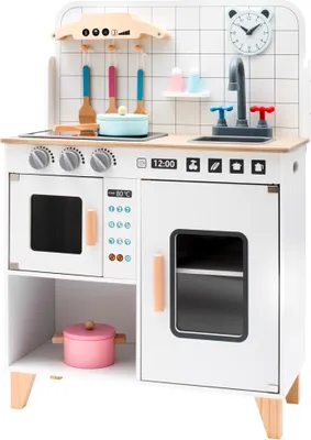 Produktbild von Montessori Holzküche mit Ausstattung weiß