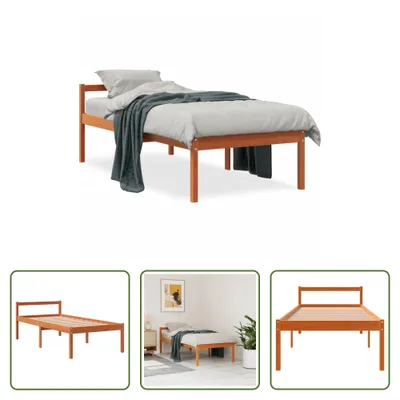 Produktbild von The Living Store Seniorenbett Wachsbraun 90x200 cm Massivholz Kiefer