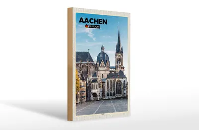 Produktbild von Holzschild Städte Aachen Deutschland Dom Architektur 20x30cm