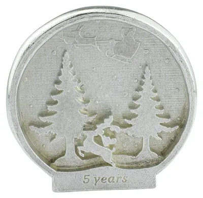 Metallornament Rentier-Schneekugel 5. Jahrestag Geschenk