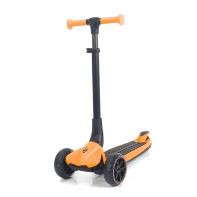 Image de Trottinette pliable Lamborghini pour enfants (3 à 6 ans) – Sous licence officielle, avec roues à LED, système à 3 roues et guidon réglable en hauteur – Trottinette pour enfants orange