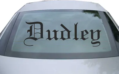 Produktbild von Indigos UG - Aufkleber Heckscheibe & Motorklappe DE6619 - schwarz - 600x194 mm - Dudiley - Auto Scheiben Fenster Heckklappe Tuning Racing JDM - Die cut