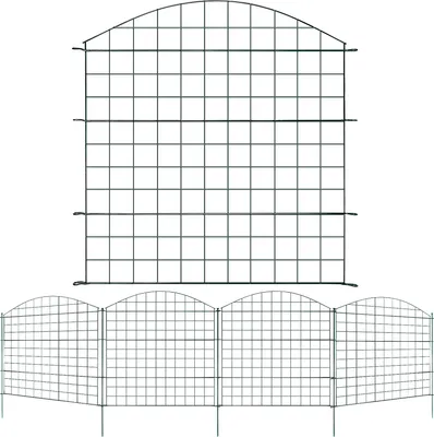 Produktbild von EINFEBEN Teichzaun Drahtzäune 22tlg set Gartenzaun, Gitterzaun mit 10 Zaunelemente und 12 Befestigungsstaeben, Freigehege, Gartenzaun, Tiergehege(10x Oberbogen)