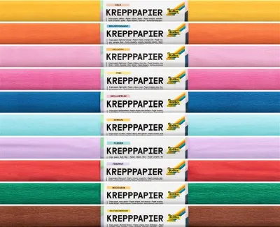 Image de folia Rouleau de papier crêpé (l)500 mm x (L)2,5 m assorti 10 rouleaux