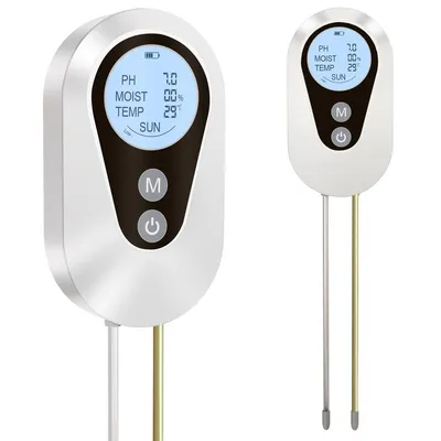 Produktbild von 4-in-1 Bodensensor, Garten-Bodenmessgerät, misst pH, Temperatur, Feuchtigkeit & Licht, für Garten, Rasen, Landwirtschaft & Outdoor-Pflanzen