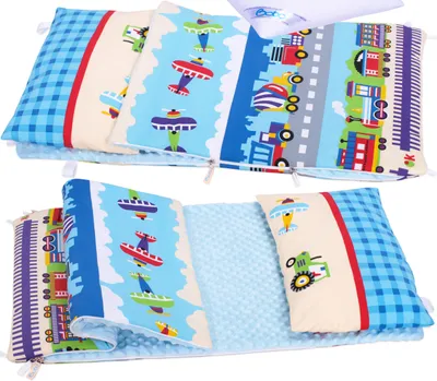 Immagine prodotto di Sacco nanna per bambini fino a 2 anni 90x50 cm per l'asilo nido con controllo della temperatura cotone/minky - veicoli colorati