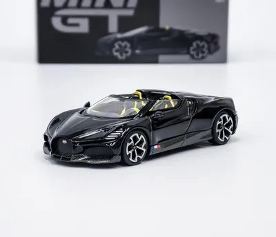 Zdjęcie produktu dla Bugatti W16 Mistral Black 2024 – Mini GT 1:64