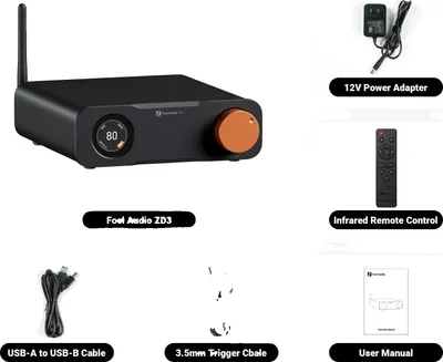 Obrázok produktu pre Digitálno-analógový prevodník, kompatibilita s Bluetooth, viacero možností vstupu, napájanie 12 V
