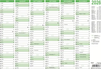 Produktbild von RNK Verlag Tafelkalender 2026 DIN A5 quer 250 g/qm Karton