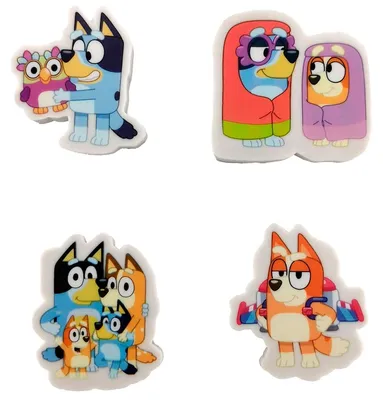 Produktbild von Bluey Schreinset Mit 4 Radiergummis Mehrfarbig Mehrfarbig One Size