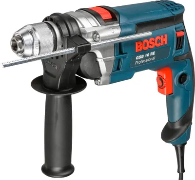 Produktbild von Bosch Schlagbohrmaschine GSB 16 RE Professional, blau/schwarz, L 285 x H 214 x B 83 mm, Auto-Lock Schnellspannbohrfutter, Rechts-/Linkslauf, Softgrip, Drehzahlvorwahl, für Bohren, Schrauben, Lochsägen, Bürsten, Bohrständer-kompatibel, mit Kugeltülle und Sicherheitshandgriff.