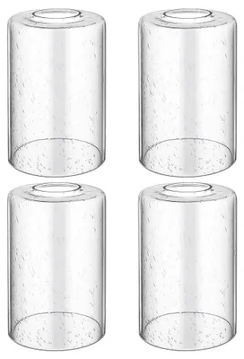 4er-Set Glas Lampenschirme, klar, zylindrisch, 14,7x10,1 cm