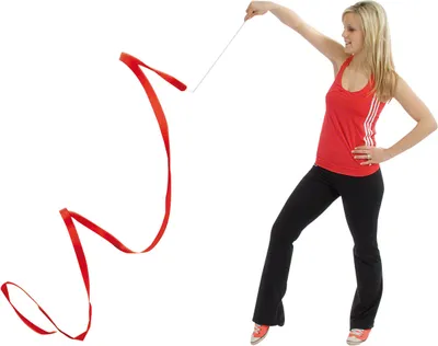 Produktbild von Gymnastikband Tanzband Turnband Rhythmikband Wirbelband Schwungband mit Stab 5 m