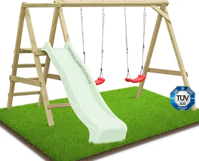 Produktbild von Schaukelgerüst Typ 4.2 mit Doppelschaukel und Rutsche für Kinder : ohne Rutsche Modell: ohne Rutsche