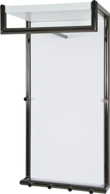 Produktbild von HAKU Wandgarderobe chrom dunkel, weiß - MDF, Metall, B/H/T: 40x80x30 cm