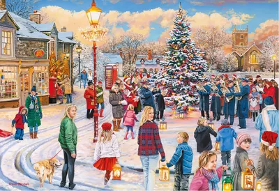 Produktbild von Gibsons Puzzle Village Celebrations - 4 x 500 Teile Jigsaw Puzzle