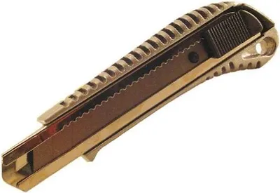 A close-up studio shot of a utility knife.