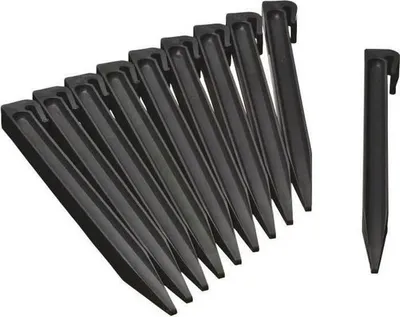 Produktbild von Gartenrandanker, Polyethylen Recycelt, 26,7 x 1,9 x 1,8 cm, Schwarz, 10er Pack