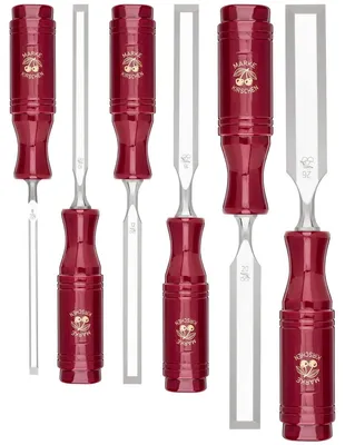 Produktbild von Kirschen Stechbeitelsatz, Schnitzmeißel, Abgeschrägte Kante, Holz, Kunststoff, 6, 10, 12, 16, 20, 26 mm