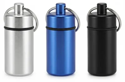 Zdjęcie produktu dla Popielniczka kieszonkowa mini popielniczka - Aluminium - 22 x 52 mm - Niebieska, czarna i srebrna
