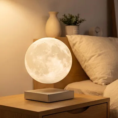 Schwebende Mondlampe mit Magnetlevitation, Touch, LED