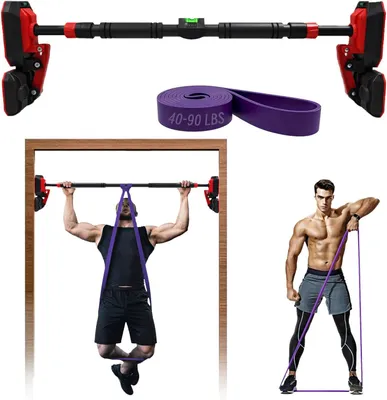 Productafbeelding van Optrekstang deurstok 70-130 cm, 360 graden vergrendeling, 200 kg, voor thuis trainen