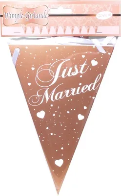 Produktbild von Wimpel-Girlande Just Married rosegold