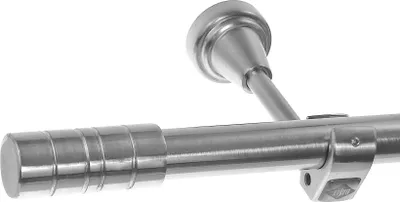 Produktbild von Edelstahl Look Gardinenstange 20mm Wandträger 1-läufig Zylinder, Länge wählbar H50 E34 R