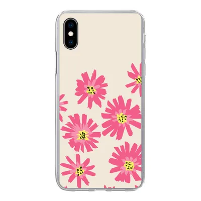 Produktbild von MuchoWow® Handyhülle Schutzhülle Hülle für iPhone Xs Blumen - Muster - Minimalismus Silikon Softcase Handy Hülle - Handytasche