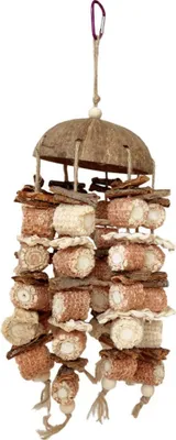 Produktbild von Natürliches Kokosnussschalen-Vogelspielzeug, Großes Papageienspielzeug, Maiskolben-Vogel-Kauspielzeug Papageienkäfig-Beißspielzeug Für Papageien