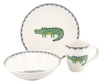 Produktbild von CreaTable, 25052, Safari Krokodil, Kinderservice 3-tlg, Steinzeug