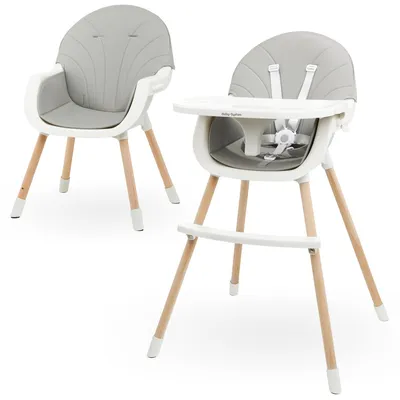 Produktbild von AMELIA Fütterungsstuhl 3-in-1 Hochstuhl mit verstellbarem Tablett für Babys und Kleinkinder, grau