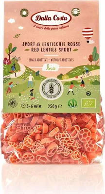 Zdjęcie produktu dla MAKARON PROTEINOWY (Z SOCZEWICY CZERWONEJ) SPORT BEZGLUTENOWY250 g - DALLA COSTA