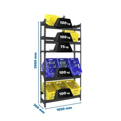 Produktbild von Simonrack Getränkekistenregal SIMONBOTTLE 8425437129728 anthrazit 100,0 x 30,0 x 200,0 cm