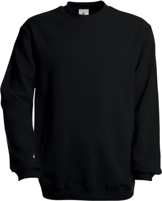 Produktbild von B & C Herren Sweater Sweatshirt Rundhals Pullover Pulli langarm, Größe:2XL, Farbe:Schwarz