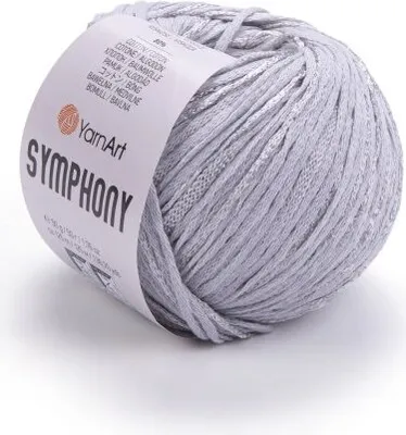 Produktbild von YarnArt Symphony 2119 – Premium Strickgarn | Weich & Glänzend | Hellgrau | 50g – Perfekt für Schals, Pullover & Accessoires