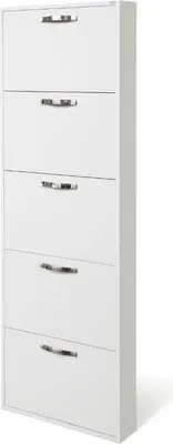 Immagine prodotto di Scarpiera Serena 5 ante salvaspazio 180x65x15 colore bianco frassinato