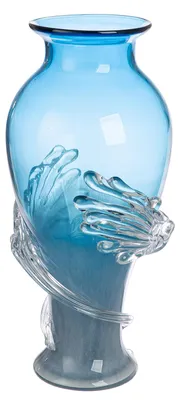 Produktbild von Casablanca by Gilde Bodenvase Wave blau H. 50 cm, 47003